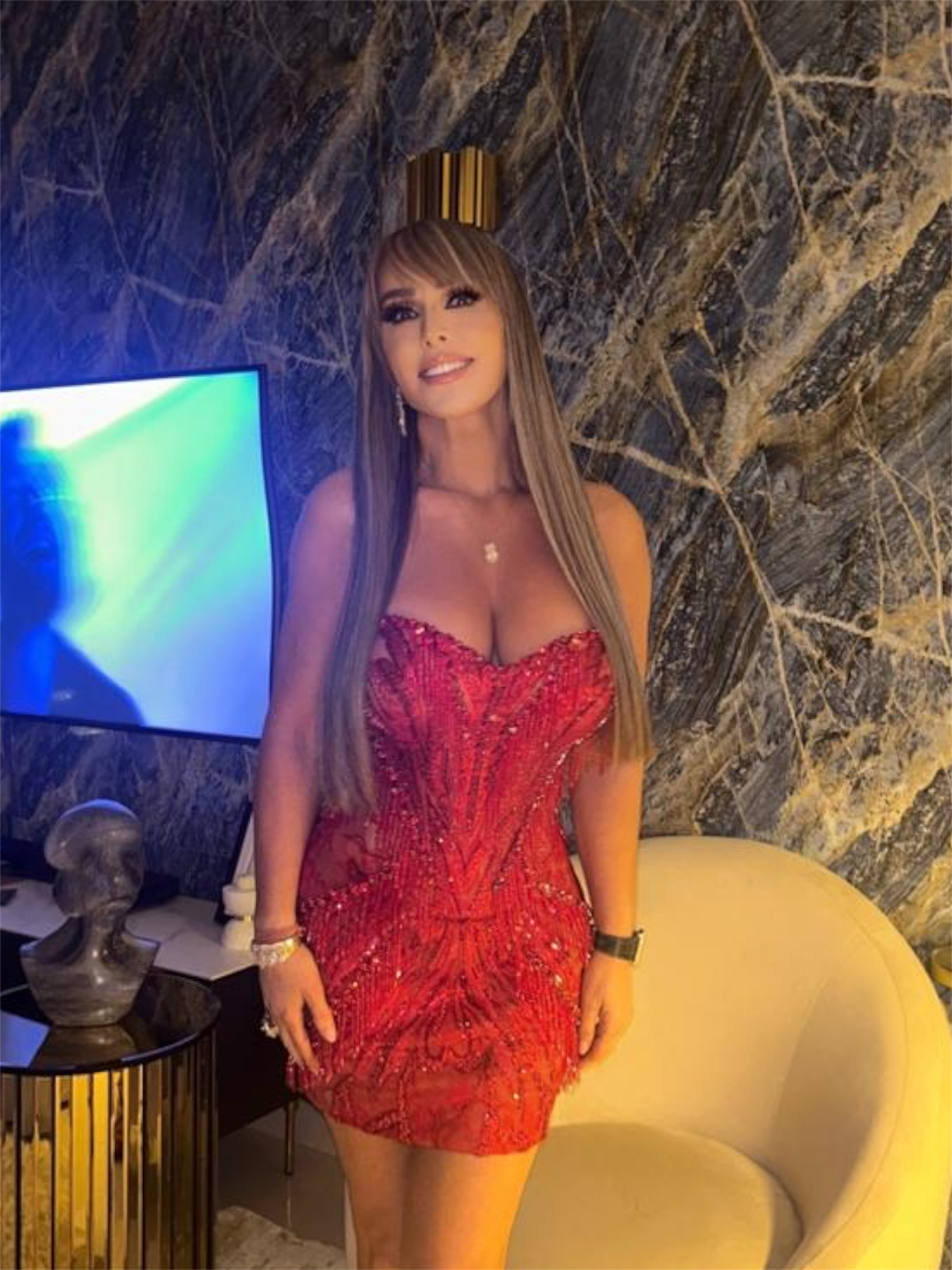 Red beaded short dress