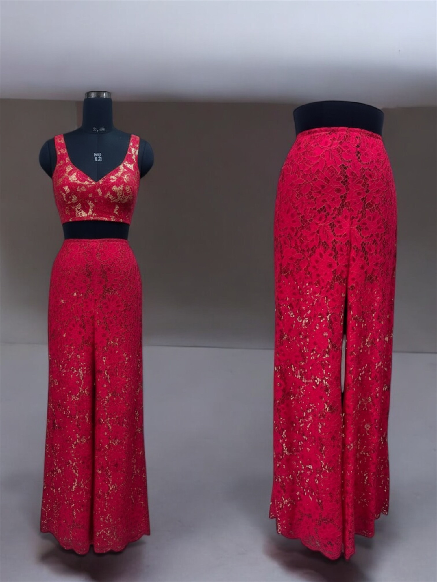 Red Lace blouse and pants